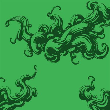 Girdap akış çizgileri olan soyut bir arkaplan. Duman arkaplan sanatının sanatsal akış vuruşları