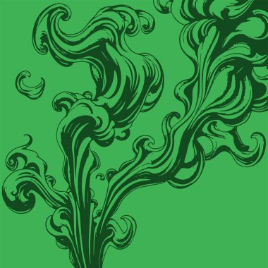 Girdap akış çizgileri olan soyut bir arkaplan. Duman arkaplan sanatının sanatsal akış vuruşları