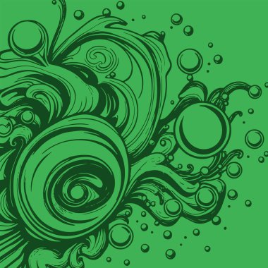 Artistik arka plan sanatı için sıvı girdaplar ve kabarcıklar. Su kabarcıkları ile süsleme.