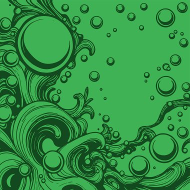 Artistik arka plan sanatı için sıvı girdaplar ve kabarcıklar. Su kabarcıkları ile süsleme.