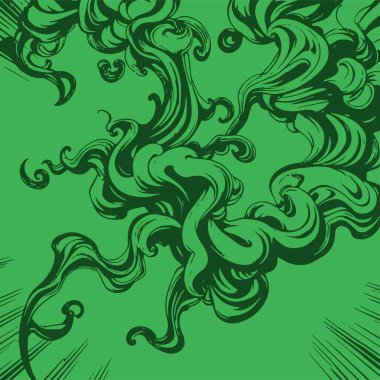 Girdap akış çizgileri olan soyut bir arkaplan. Duman arkaplan sanatının sanatsal akış vuruşları