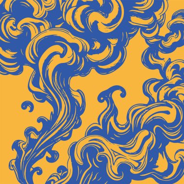 Girdap akış çizgileri olan soyut bir arkaplan. Duman arkaplan sanatının sanatsal akış vuruşları