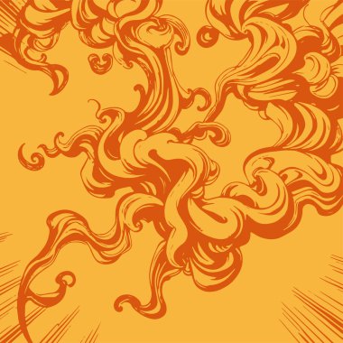 Girdap akış çizgileri olan soyut bir arkaplan. Duman arkaplan sanatının sanatsal akış vuruşları