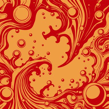 Artistik arka plan sanatı için sıvı girdaplar ve kabarcıklar. Su kabarcıkları ile süsleme.