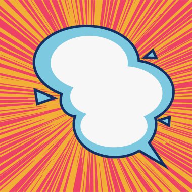 Metin alanı için konuşma baloncuğu ile arka plan patlaması. Kopyalama alanı için metin balonu ile arkaplan çizgileri.