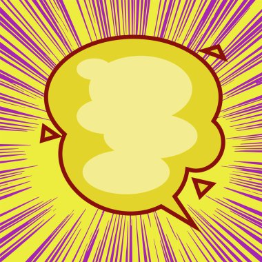 Metin alanı için konuşma baloncuğu ile arka plan patlaması. Kopyalama alanı için metin balonu ile arkaplan çizgileri.