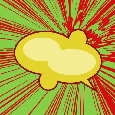 Metin alanı için konuşma baloncuğu ile arka plan patlaması. Kopyalama alanı için metin balonu ile arkaplan çizgileri.