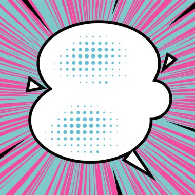 Metin alanı için konuşma baloncuğu ile arka plan patlaması. Kopyalama alanı için metin balonu ile arkaplan çizgileri.