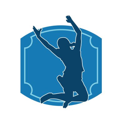 Neşeli, ince, mutlu bir kadının silueti..