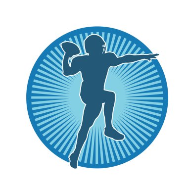 Erkek bir Amerikan futbolcusunun silueti..