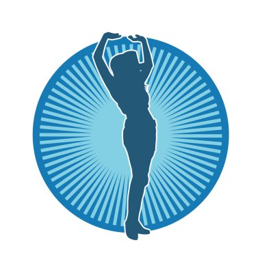 Kovboy kostümü giymiş bir kadın modelin silueti. Poz vermiş bir kovboy kızın silueti..