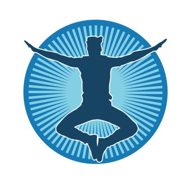 Hareket halindeki bir erkek dansçının silueti. Dans eden zayıf bir adamın silueti..