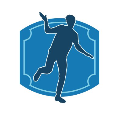 Hareketli bir kadın dansçının silueti. Dans eden zayıf bir kadının silueti..