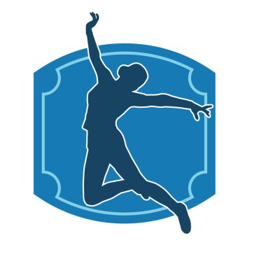 Hareketli bir kadın dansçının silueti. Dans eden zayıf bir kadının silueti..