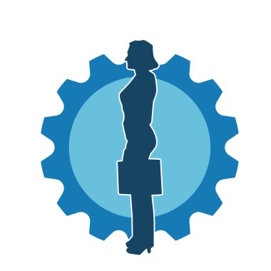 Çanta taşırken yürüyen bir ofis çalışanının silüeti.