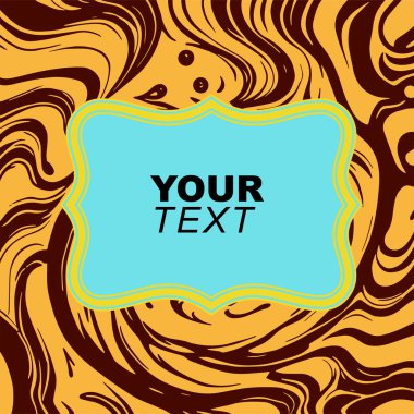 Dalgalı dokulu arkaplanda çerçeve metin alanı. Biçimlendirilmiş çerçeve kopyalama alanı ile soyut arkaplan.