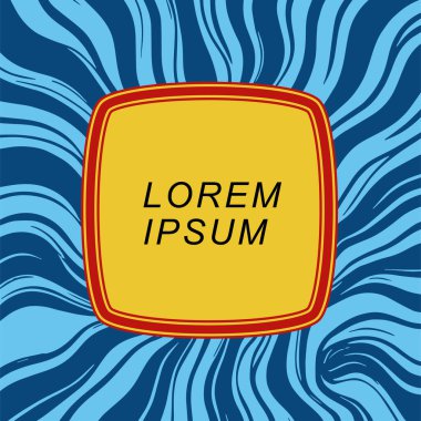 Parlak renklerde desenli arkaplanda çerçeve metin alanı şekli. Patlama arkaplanındaki kenarlık şeklini geçmişe dönük renklerle kopyala.