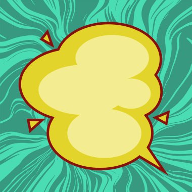 Metin uzay konuşma balonu şekilli arka planda retro pop sanat komedi tarzı. Uzay ileti kutusu şeklini çizgi roman tarzında kopyala