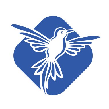 Rozet şeklindeki küçük kuşun çizgi çizimi. Logo için geometrik şekilli güvercin çizimi.