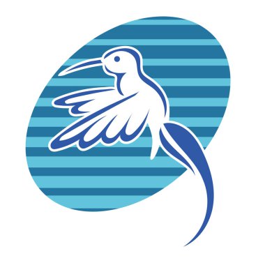 Rozet şeklindeki küçük kuşun çizgi çizimi. Logo için geometrik şekilli güvercin çizimi.