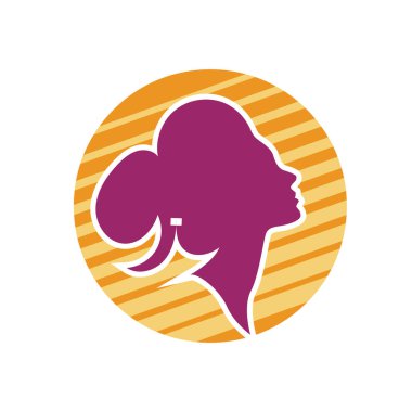 Abstract Female Profile silhouette with Flowing Hair  Minimalist Vector Art  Beauty & Feminine Branding. Silhouette of beautiful woman head side view for hair beauty and spa logo vector icon