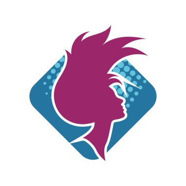 Abstract Female Profile silhouette with Flowing Hair  Minimalist Vector Art  Beauty & Feminine Branding. Silhouette of beautiful woman head side view for hair beauty and spa logo vector icon