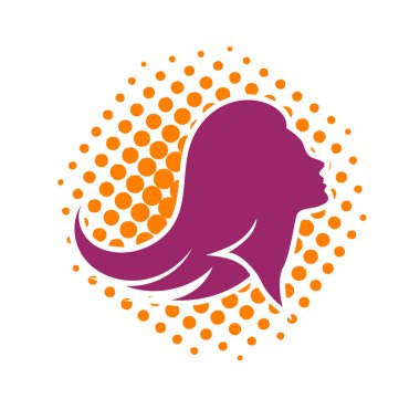 Elegant Long Hair Silhouette  Side Portrait  Hairdresser & Beauty Salon Logo Design. Silhouette of beautiful woman with long hair side view used for hair beauty and spa logo vector icon. 