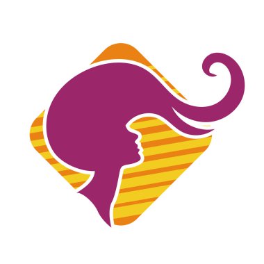 Elegant Long Hair Silhouette  Side Portrait  Hairdresser & Beauty Salon Logo Design. Silhouette of beautiful woman with long hair side view used for hair beauty and spa logo vector icon. 