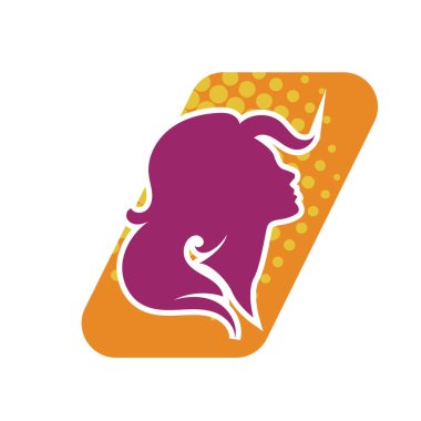 Abstract Female Profile silhouette with Flowing Hair  Minimalist Vector Art  Beauty & Feminine Branding. Silhouette of beautiful woman with long hair side view used for hair beauty and spa logo vector icon
