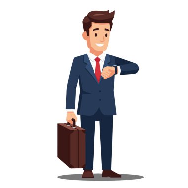 İyi İş Adamları, Evrak Çantası Vektör İllüstrasyonu ile İzleme İzlemesi