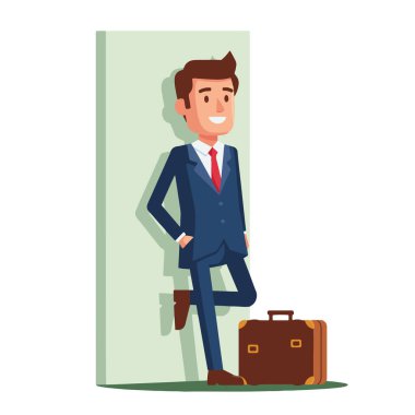 Duvar Vektörü İllüzyonuna Yaslanan Güvenilir İşadamı