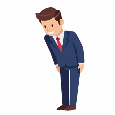 İş Adamı Özür Der veya Selamlama Vektörü İllüstrasyonu