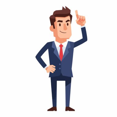 Fikir üreten İşadamı Parmak Vektörü İllüstrasyonu