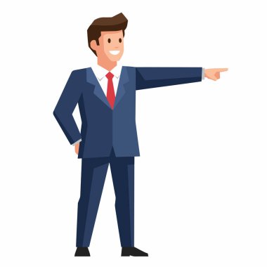 Güvenilir İşadamı İleri Vektör İllüstrasyonunu Gösteriyor