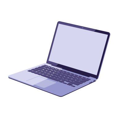 Modern Laptop Bilgisayar Vektörü İllüstrasyonu