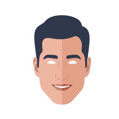 Mutlu Yetişkin Erkek Yüzü Maske Vektörü İllüstrasyonu