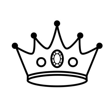 Basit Satır Sanat Crown Vektör Simgesi