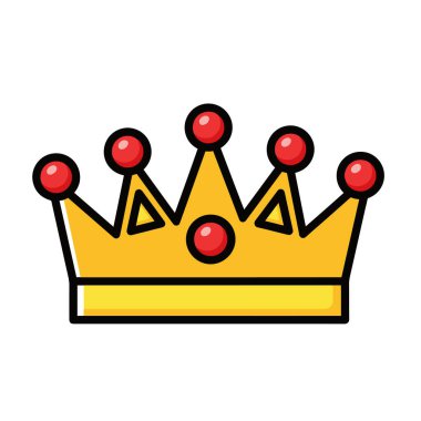 Kraliyet Kraliyet Crown Vektör İllüstrasyonu Çizgisi