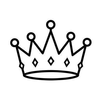 Basit Satır Sanat Crown Vektör Simgesi
