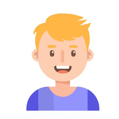 Gülümseyen Sarışın Adam Avatar Vektör İllüstrasyonu