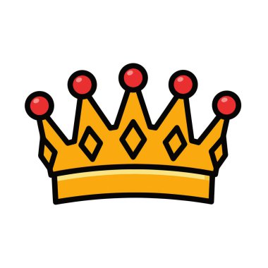 Kraliyet Kraliyet Crown Vektör İllüstrasyonu Çizgisi