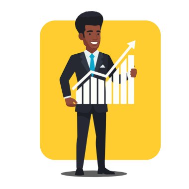 Büyüme Çizelgesine sahip Afro Erkek İş Adamı