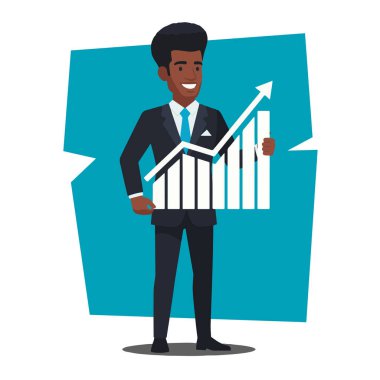 Büyüme Çizelgesine sahip Afro Erkek İş Adamı