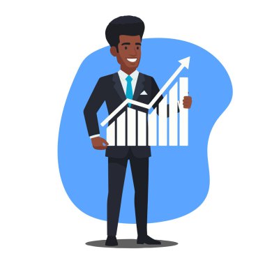 Büyüme Çizelgesine sahip Afro Erkek İş Adamı