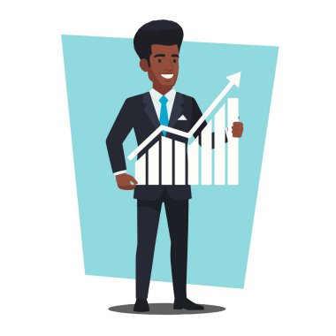 Büyüme Çizelgesine sahip Afro Erkek İş Adamı