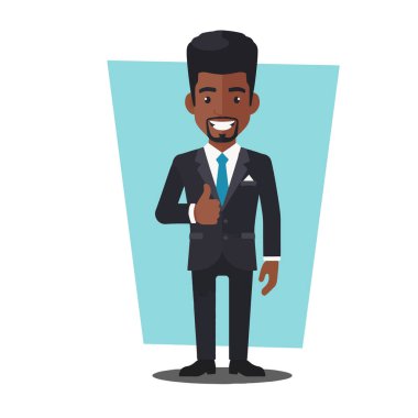 Başparmaklar Başarı İçin: Afro Erkek İş Adamı