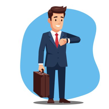 İyi İş Adamları, Evrak Çantası Vektör İllüstrasyonu ile İzleme İzlemesi