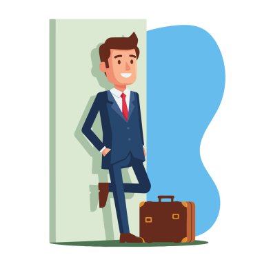 Duvar Vektörü İllüzyonuna Yaslanan Güvenilir İşadamı