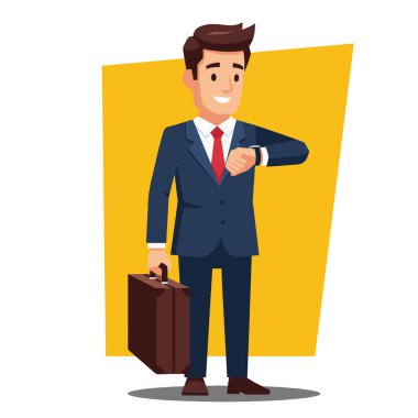 İyi İş Adamları, Evrak Çantası Vektör İllüstrasyonu ile İzleme İzlemesi