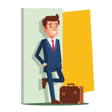 Duvar Vektörü İllüzyonuna Yaslanan Güvenilir İşadamı